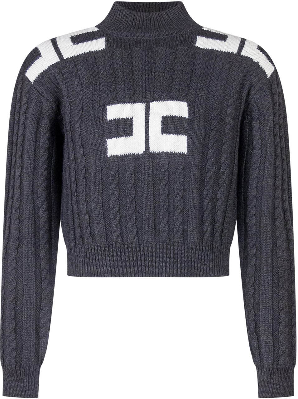 Elisabetta Franchi Elisabetta Franchi Kids Maglia a Treccia con Logo Zwart
