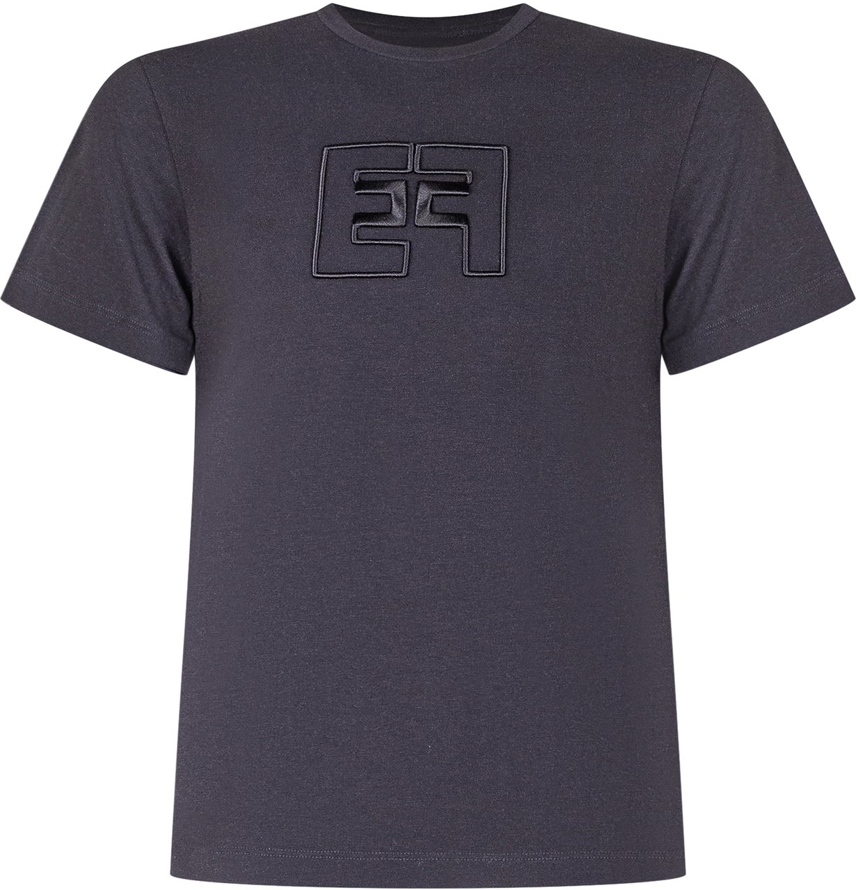 Elisabetta Franchi Elisabetta Franchi Kids T-Shirt Nera con Logo in Rilievo Zwart
