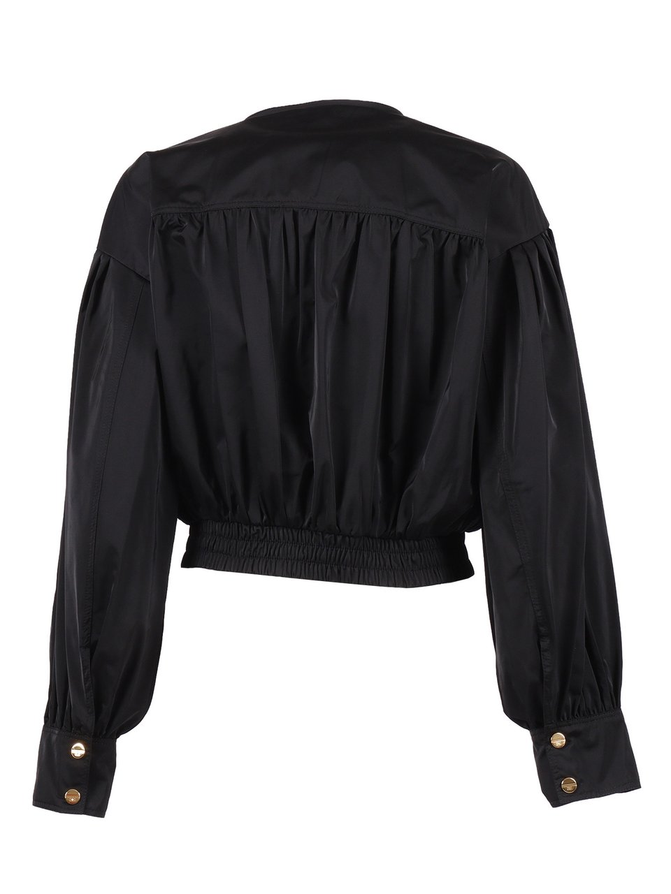 Elisabetta Franchi Cropped Puffed Sleeve Jacket Zwart