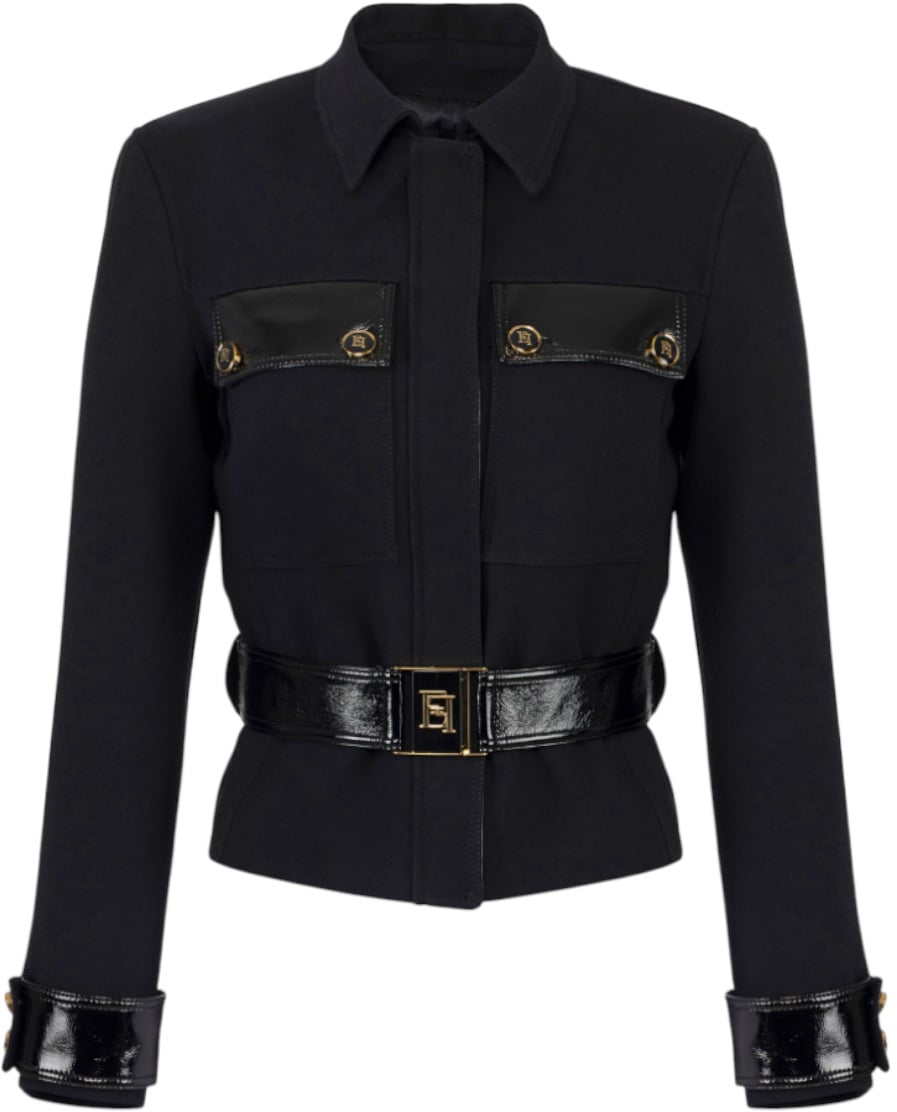 Elisabetta Franchi Coats Black Zwart