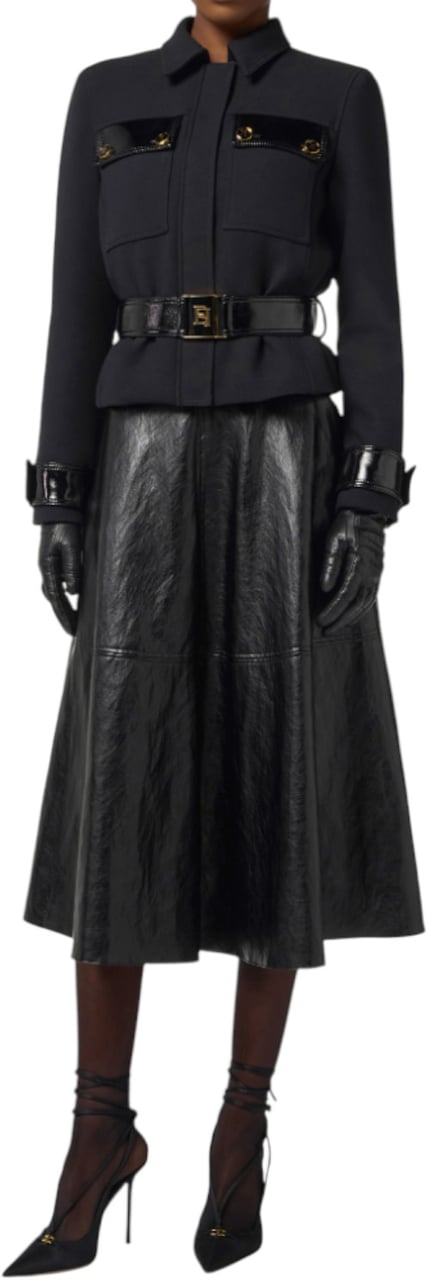 Elisabetta Franchi Coats Black Zwart