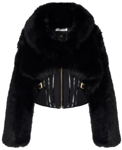 Elisabetta Franchi Coats Black Zwart