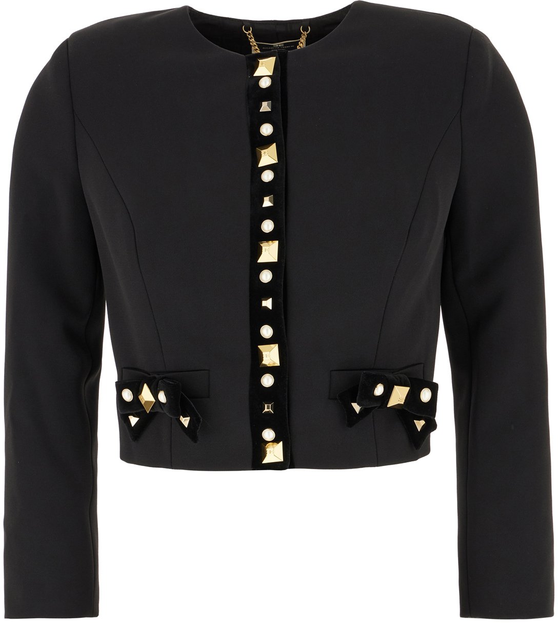 Elisabetta Franchi Elisabetta Franchi Black stretch polyester blazer Zwart