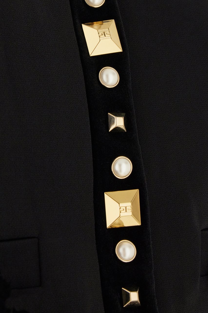 Elisabetta Franchi Elisabetta Franchi Black stretch polyester blazer Zwart