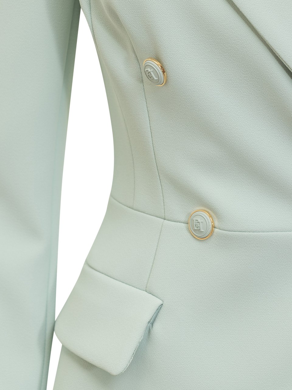 Elisabetta Franchi Blazer in Crêpe con Taglio in Vita Blauw