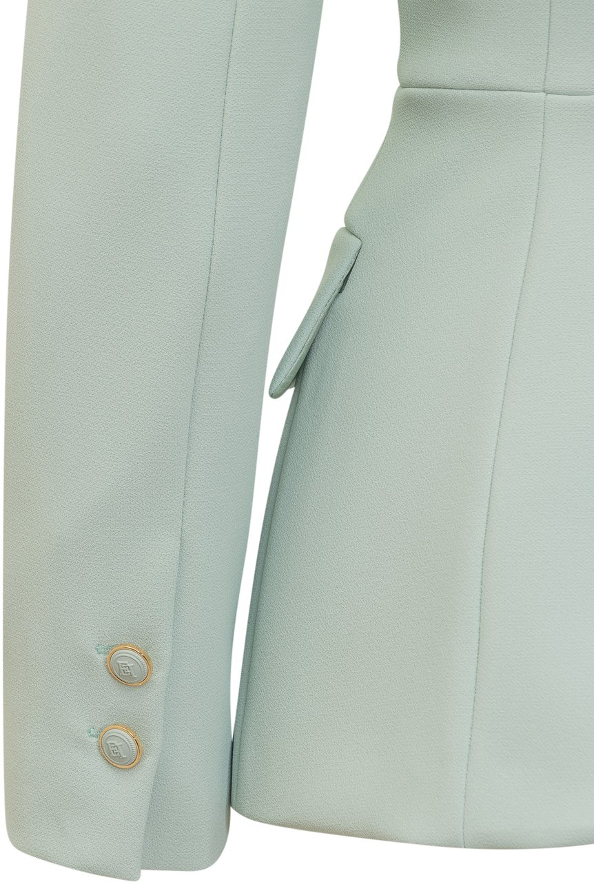 Elisabetta Franchi Blazer in Crêpe con Taglio in Vita Blauw