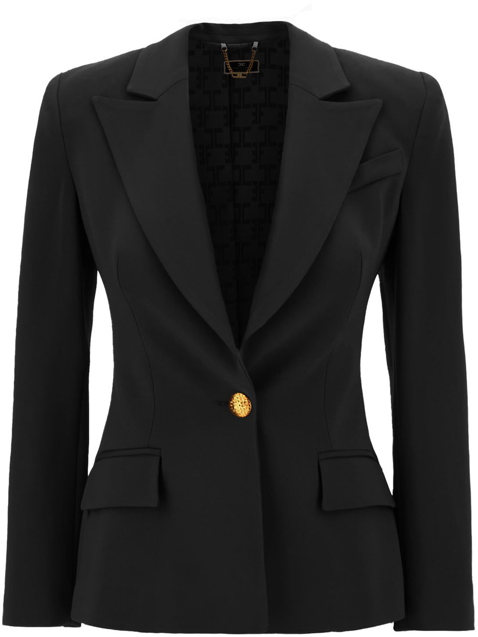 Elisabetta Franchi Elisabetta Franchi Black stretch viscose blazer Zwart