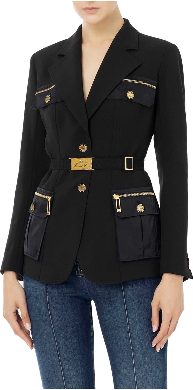 Elisabetta Franchi Jacket Black Zwart