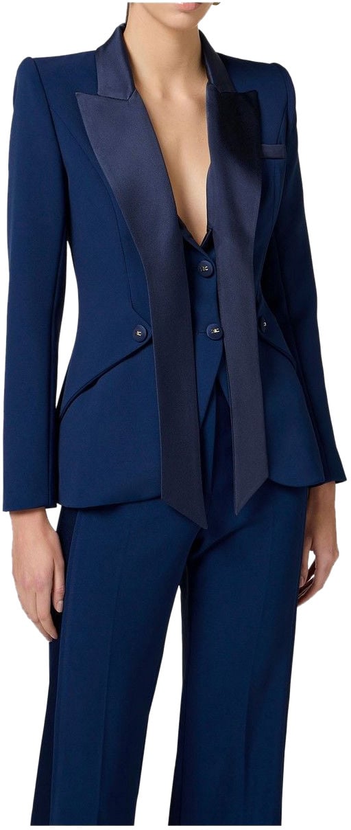 Elisabetta Franchi Blazer Blue Blauw