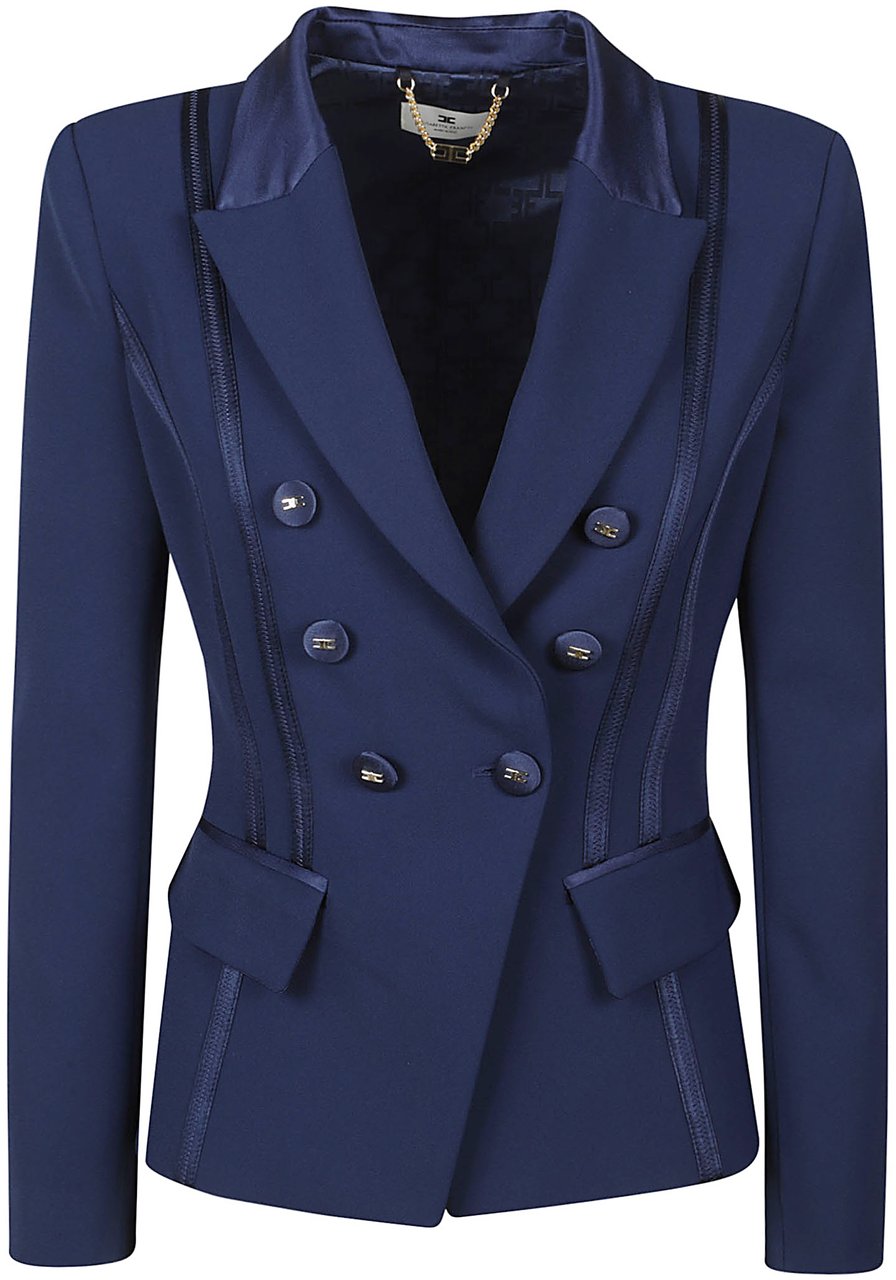Elisabetta Franchi Essential Jacket Blue Blauw
