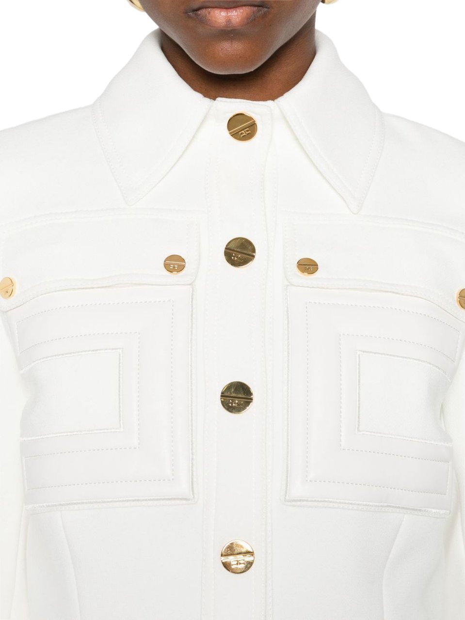 Elisabetta Franchi Jackets Ivory Wit