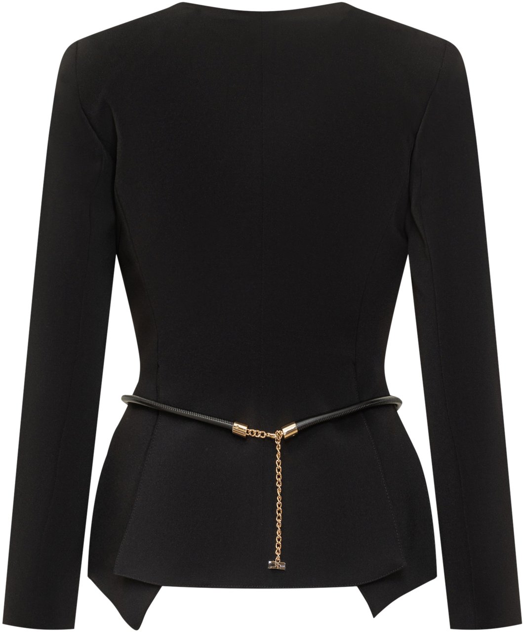 Elisabetta Franchi Giacca Elisabetta Franchi con Cintura e Catena Dorata Zwart