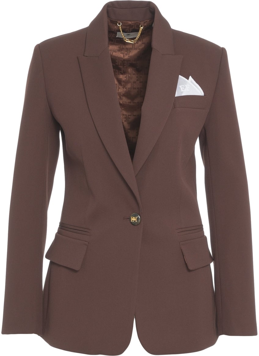 Elisabetta Franchi Single-breasted blazer Bruin