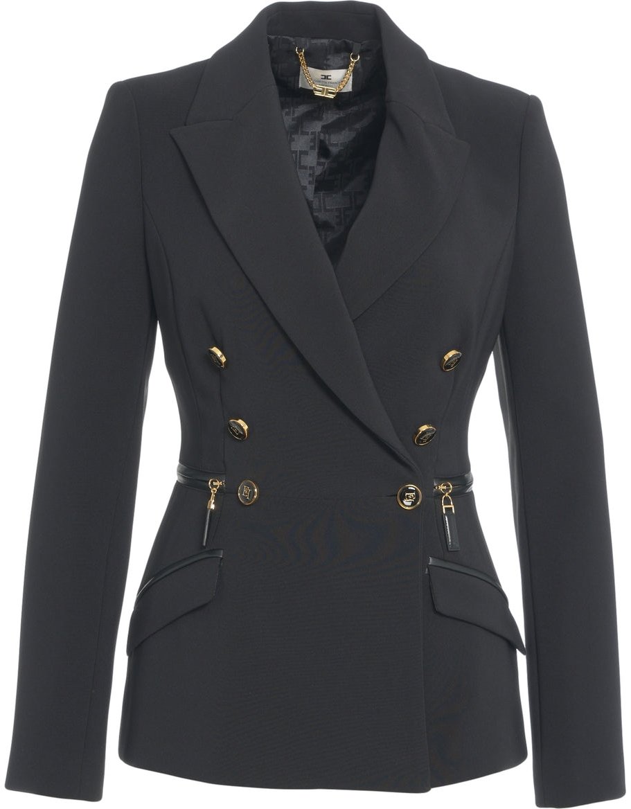 Elisabetta Franchi Double-breasted blazer Zwart