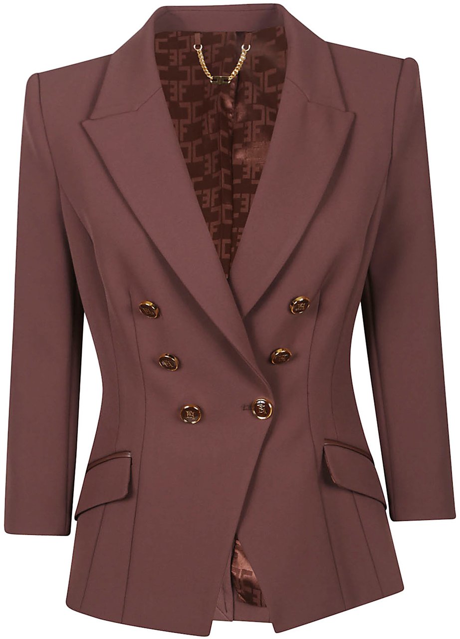 Elisabetta Franchi Essential Jacket Brown Bruin