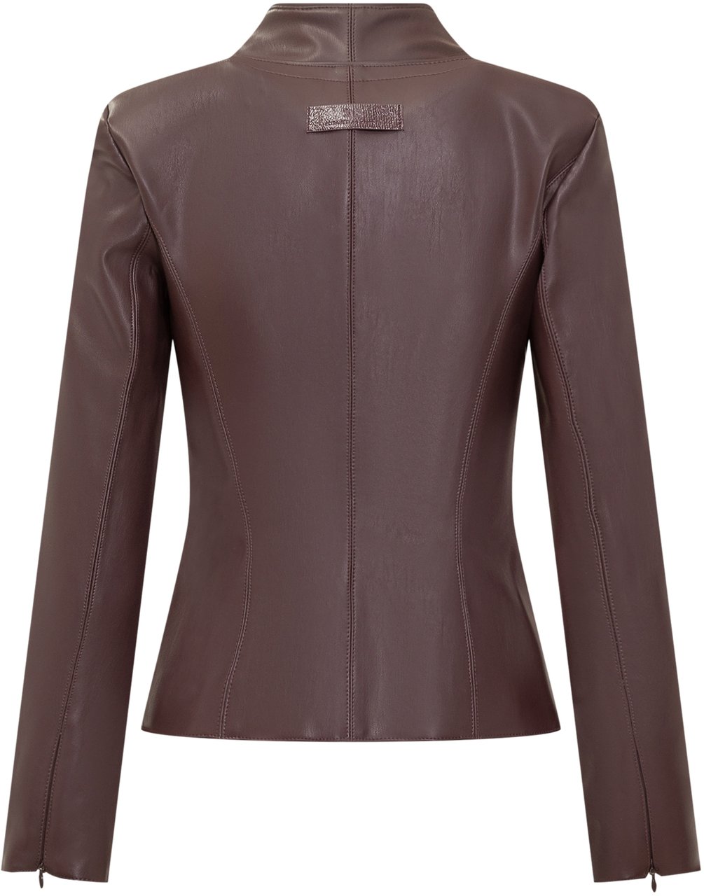 Elisabetta Franchi Giacca Elisabetta Franchi in Ecopelle Marrone con Ganci Oro e Dettagli sulle Spalle Rood