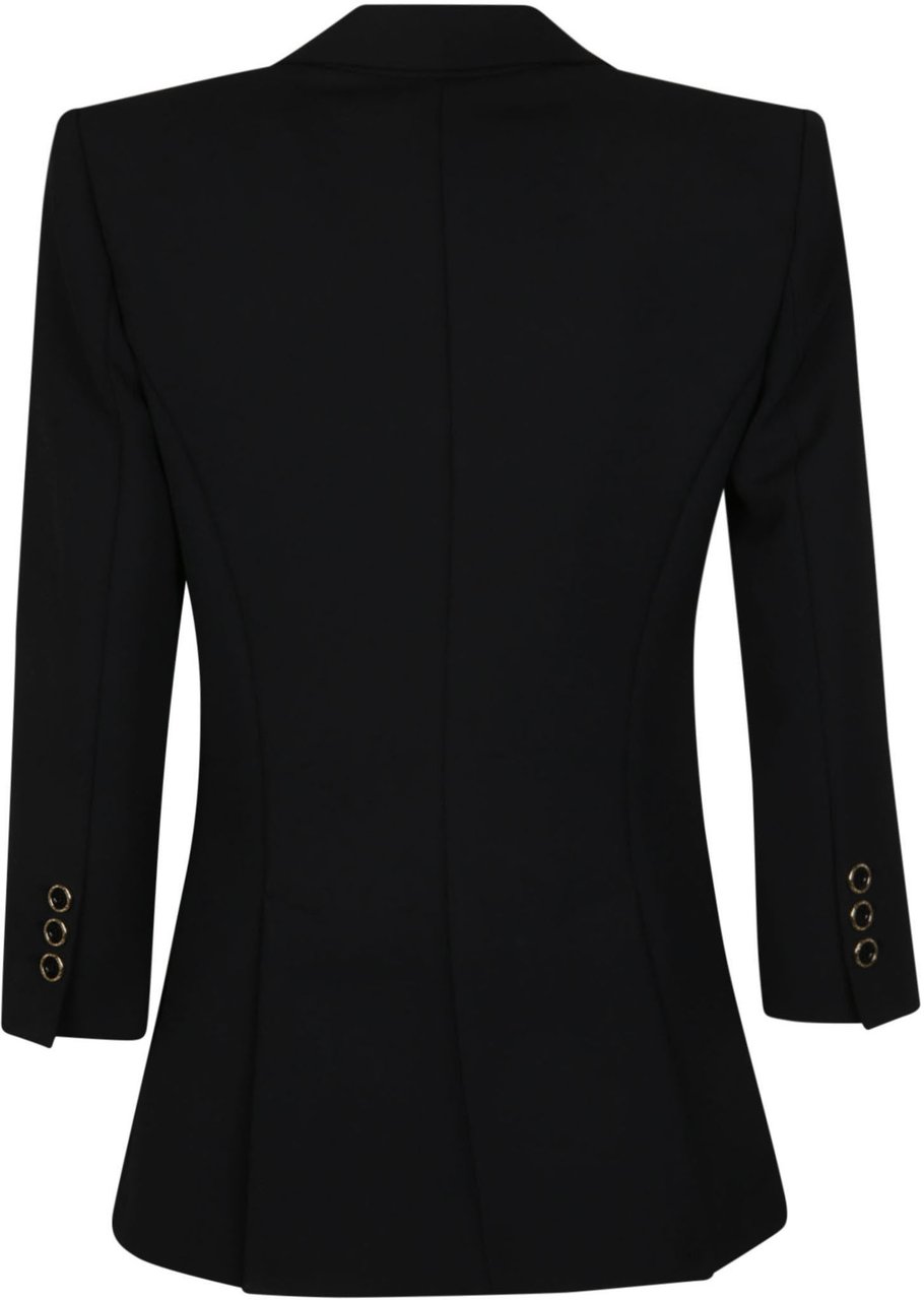 Elisabetta Franchi Three Quarter Sleeve Essential Jacket Black Zwart