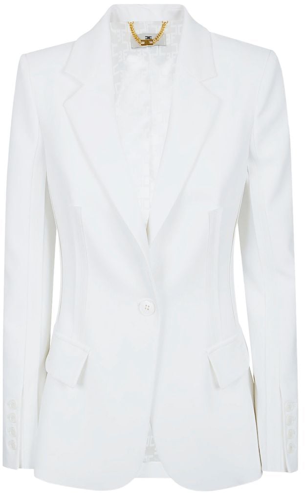 Elisabetta Franchi Jackets Ivory Wit
