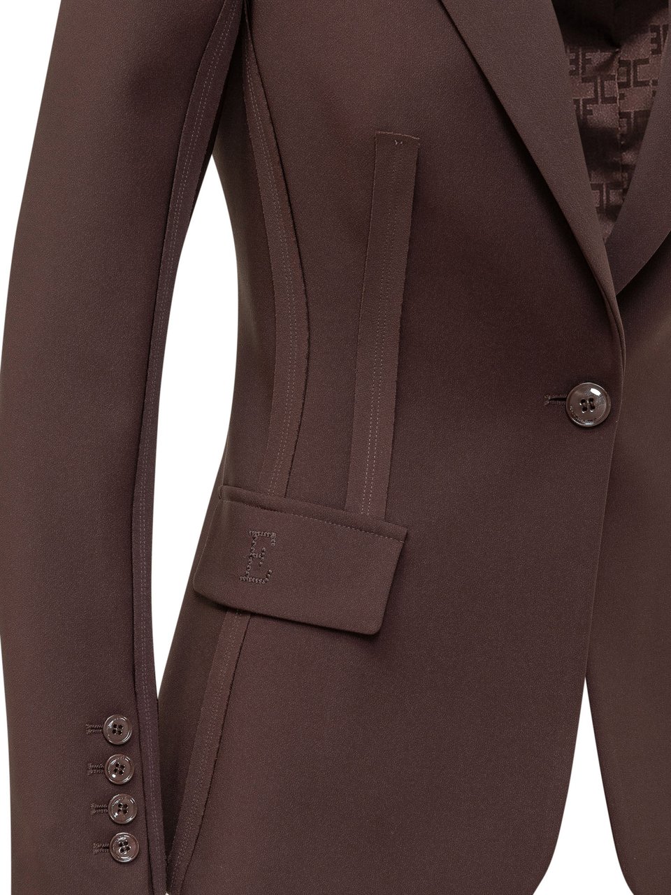 Elisabetta Franchi Giacca Monopetto  Tailored Bruin