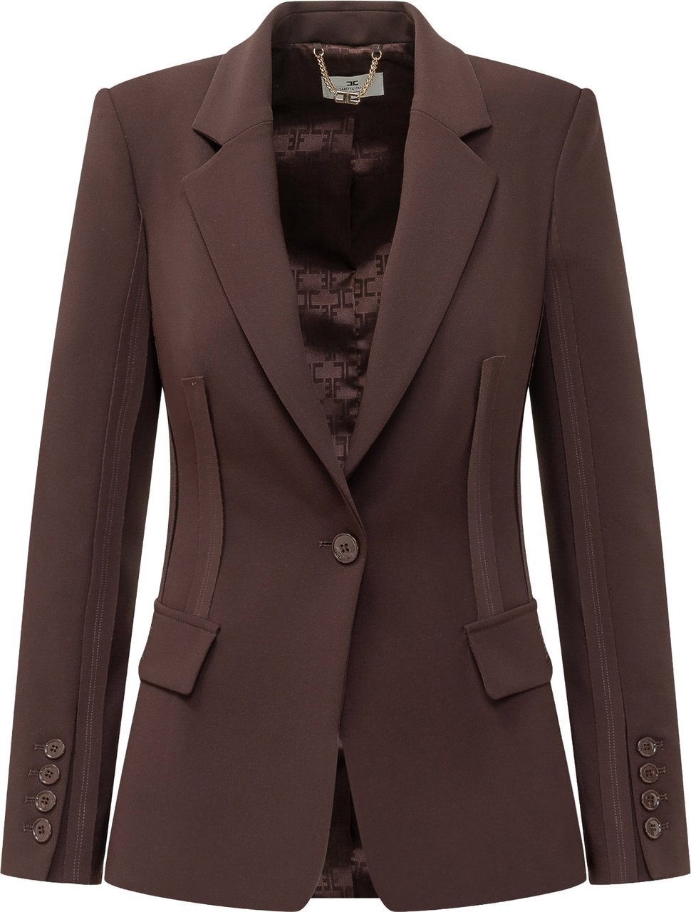Elisabetta Franchi Giacca Monopetto  Tailored Bruin