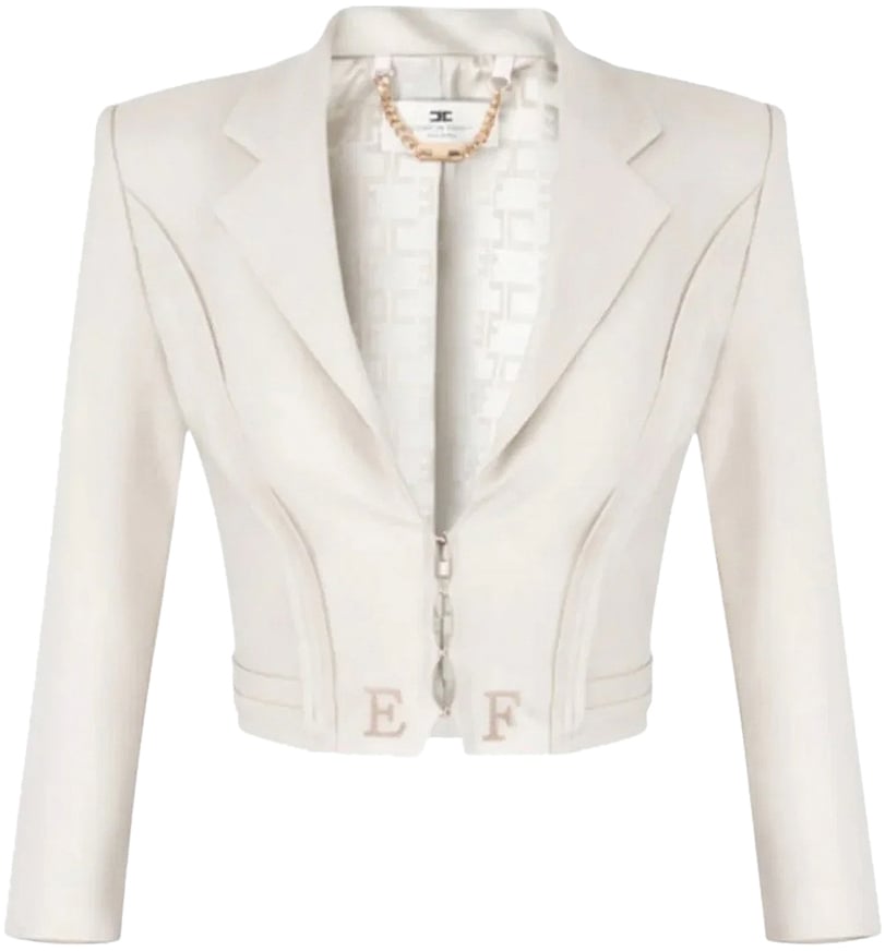 Elisabetta Franchi Jackets Ivory Wit