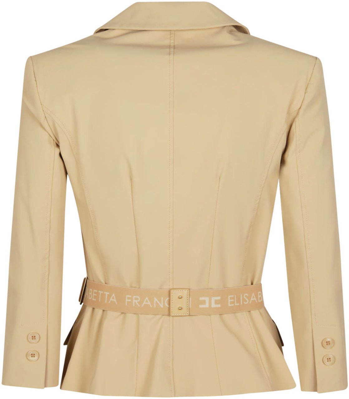 Elisabetta Franchi Belted Double Breasted Jacket Brown Bruin