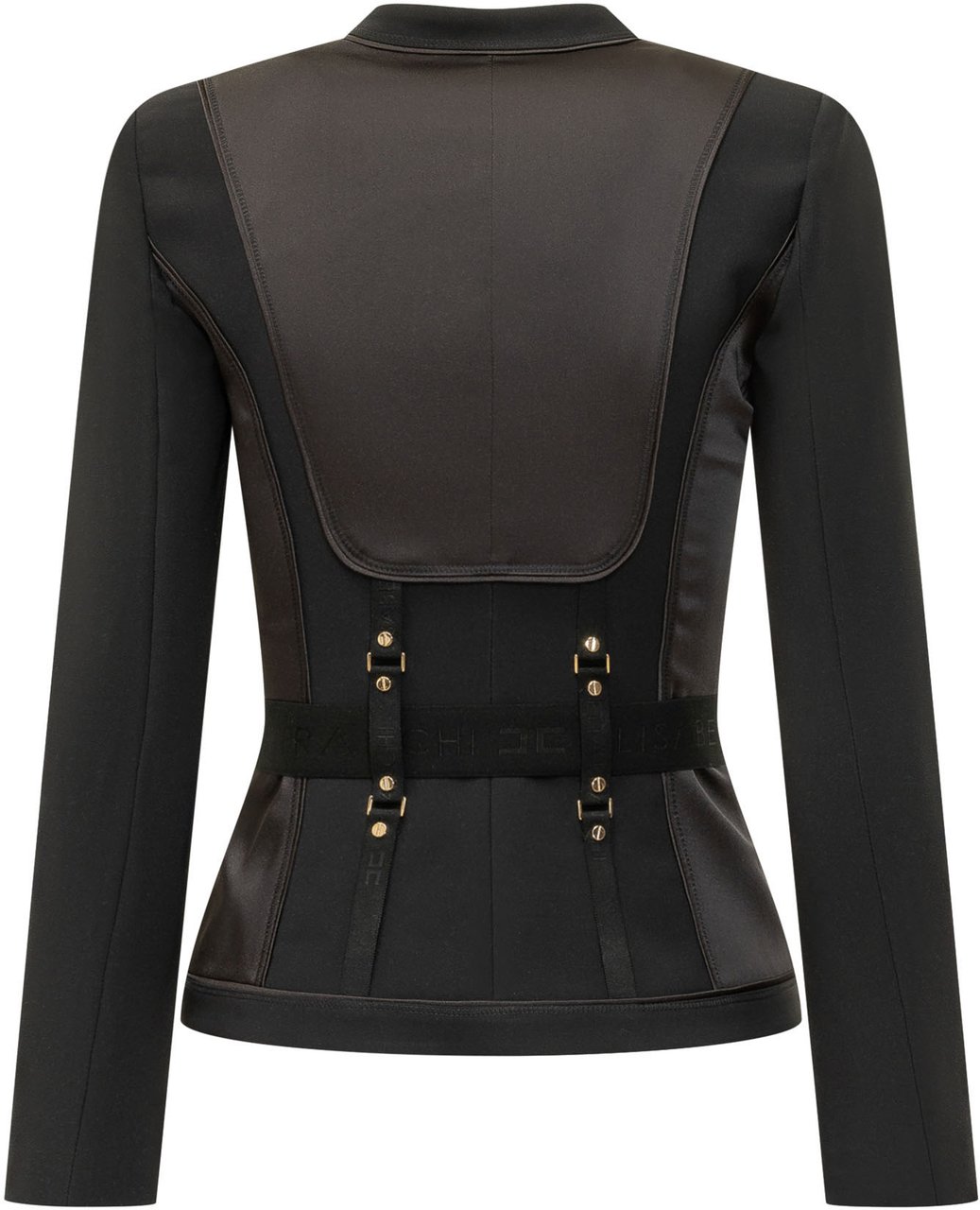 Elisabetta Franchi Giacca con Cintura e Scollatura Profonda Donkergrijs