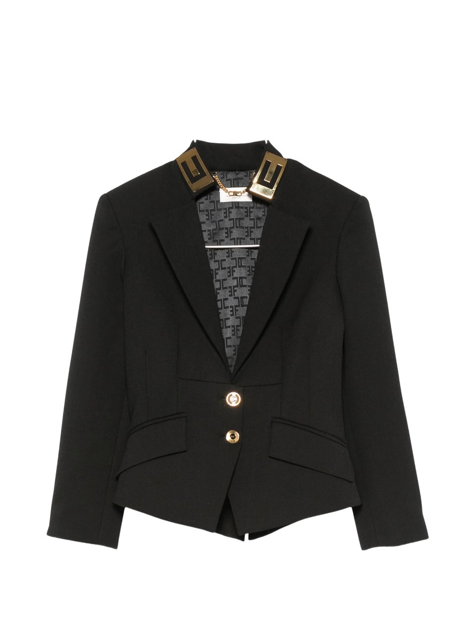 Elisabetta Franchi Giacca Tailored Black Blazer Zwart