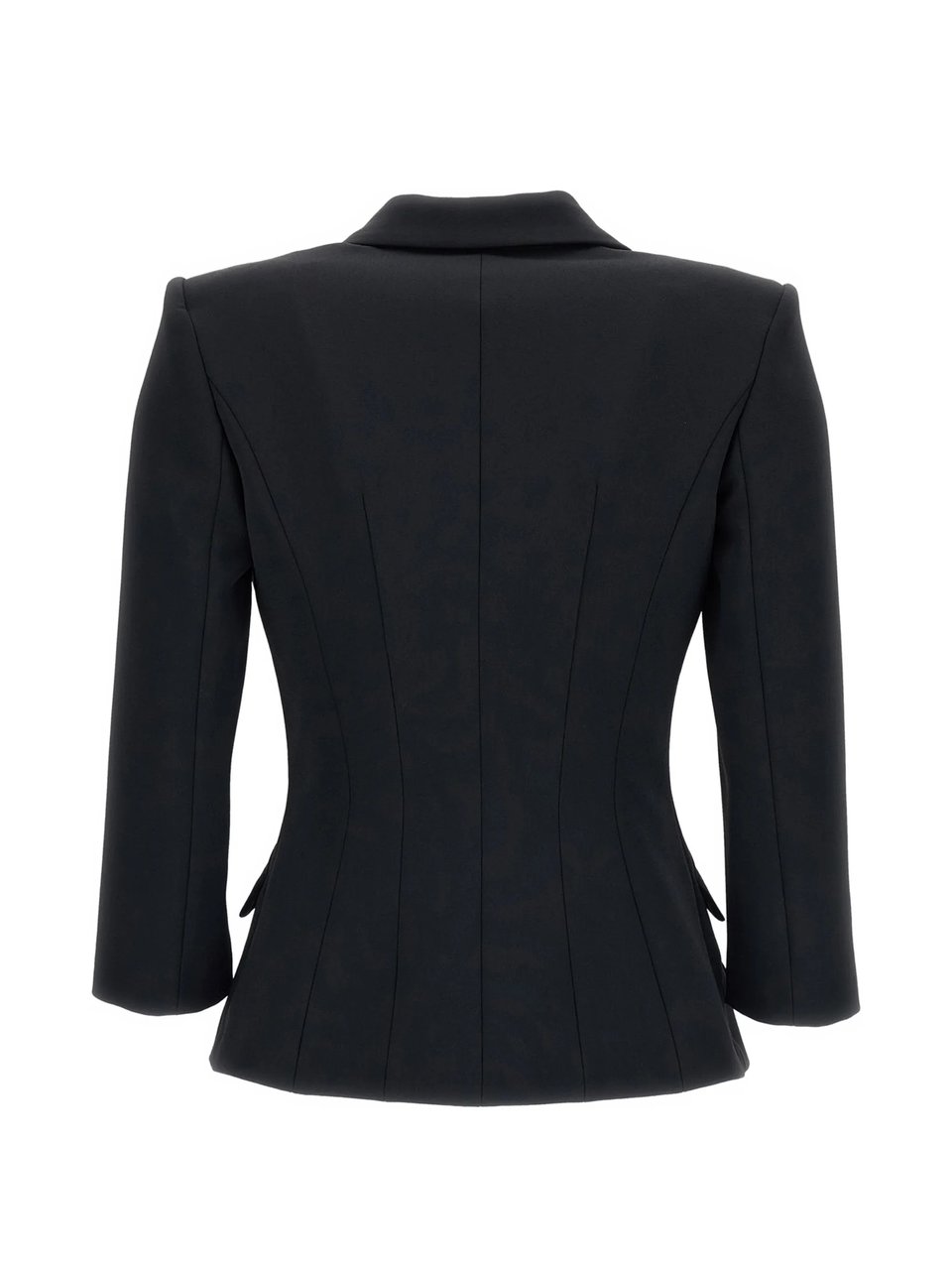 Elisabetta Franchi Tailored Black Blazer With Double-Breasted Front Zwart