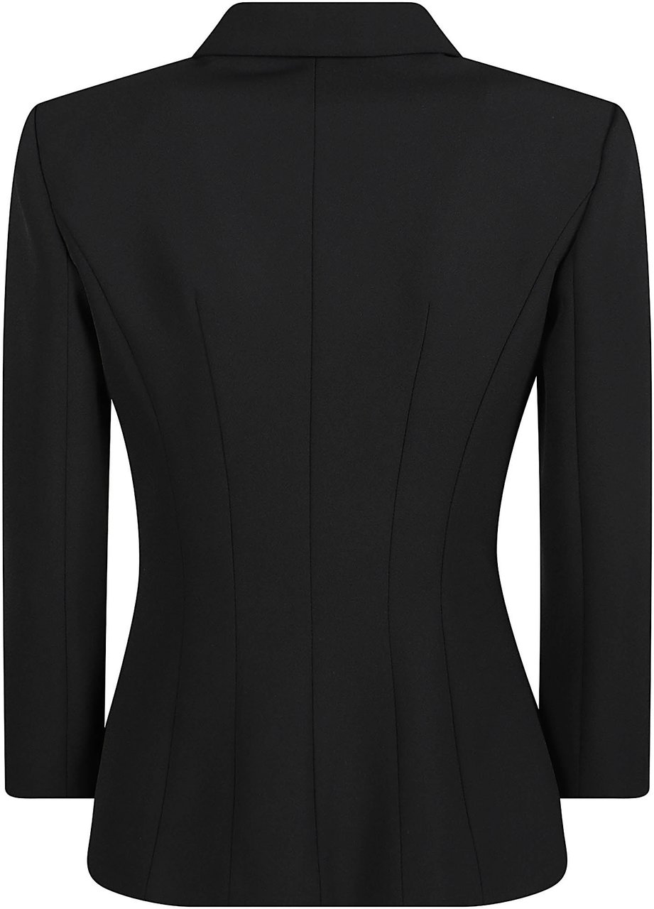 Elisabetta Franchi 3/4 Sleeve Jacket Black Zwart