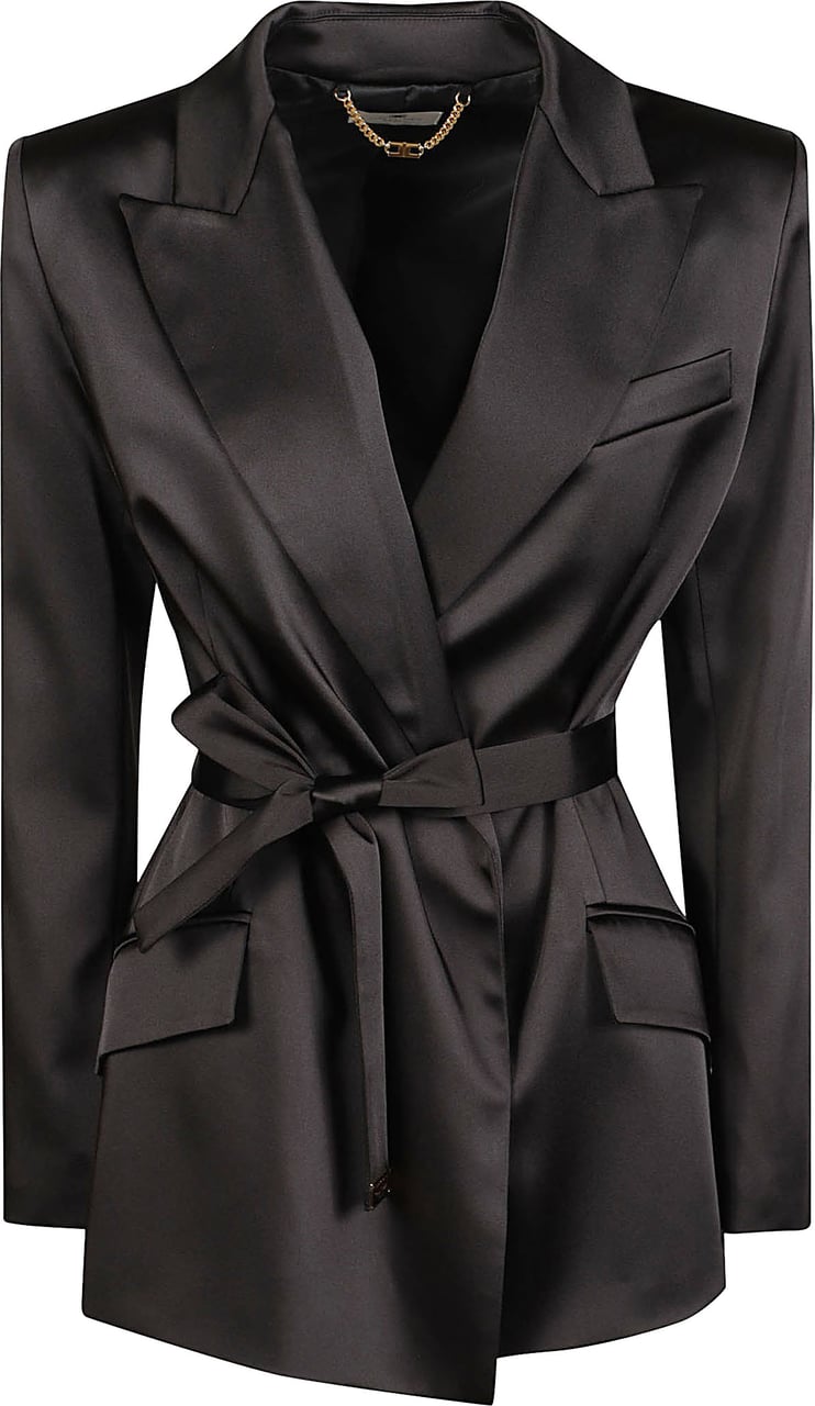 Elisabetta Franchi Long Sleeve Jacket Black Zwart