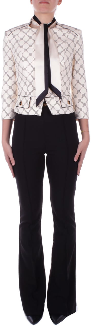 Elisabetta Franchi Jackets Burro Nero Zwart