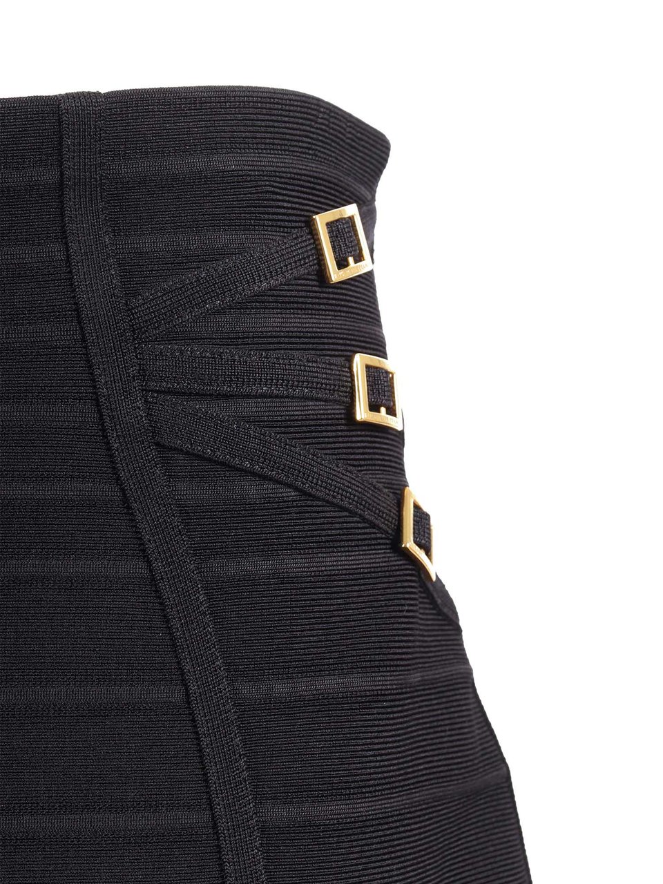 Elisabetta Franchi Black High Waisted Knit Midi Skirt Zwart