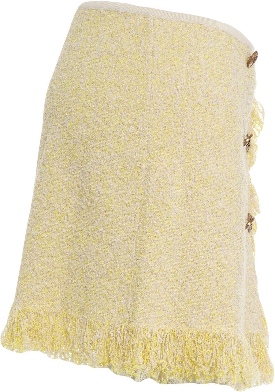 Elisabetta Franchi Bouclé knit miniskirt Geel