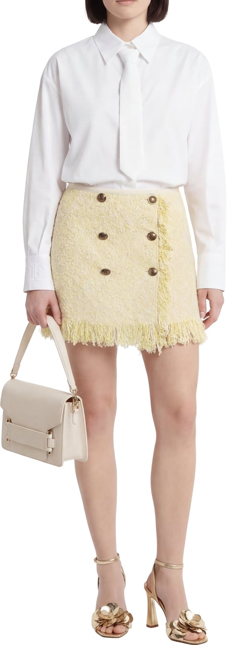 Elisabetta Franchi Bouclé knit miniskirt Geel