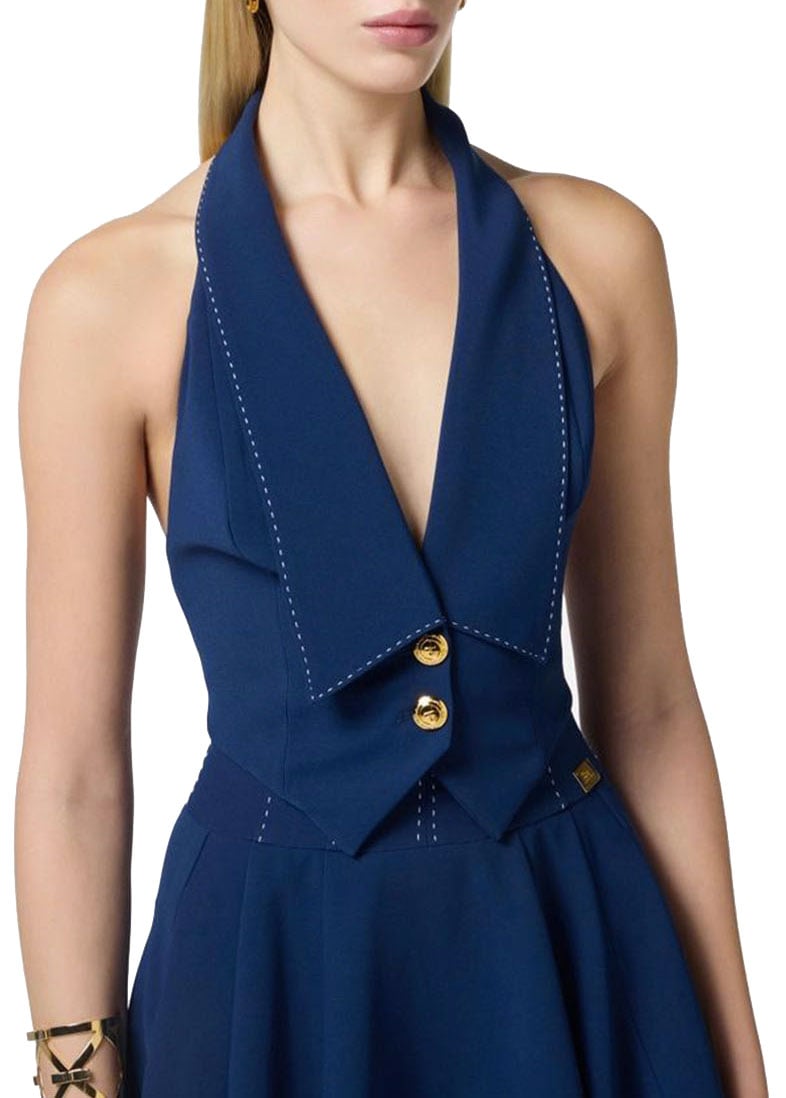 Elisabetta Franchi Waistcoats Blue Blauw