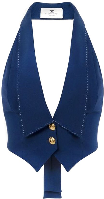 Elisabetta Franchi Waistcoats Blue Blauw