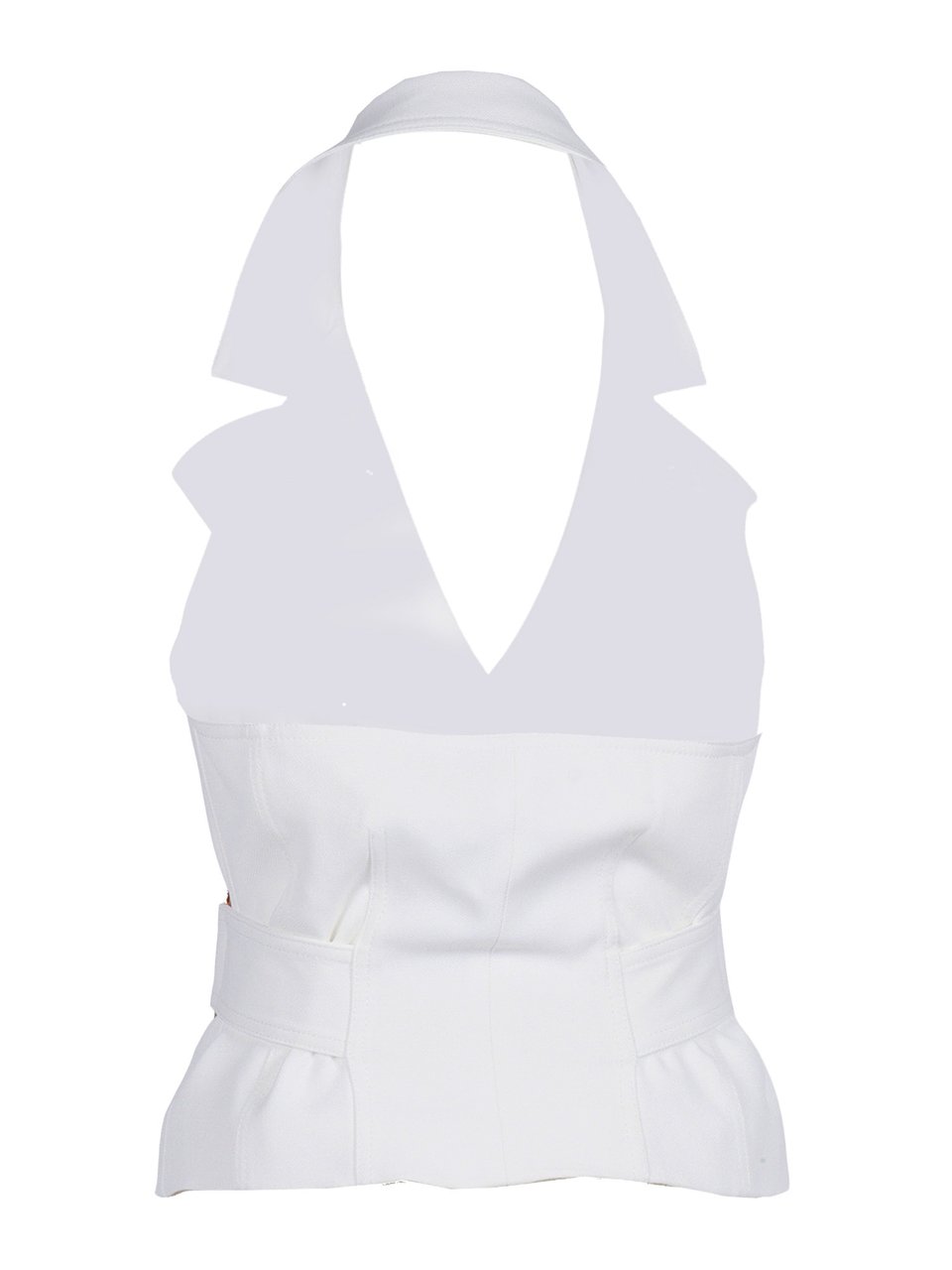 Elisabetta Franchi Tailored Deep V Neck Gilet Vest Wit