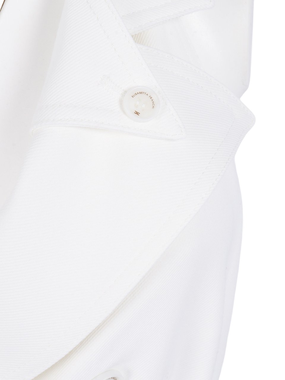 Elisabetta Franchi Tailored Deep V Neck Gilet Vest Wit