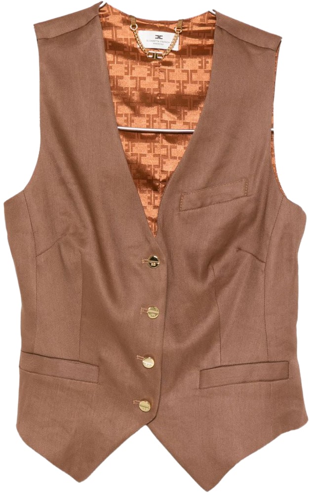 Elisabetta Franchi Sweaters Leather Brown Bruin