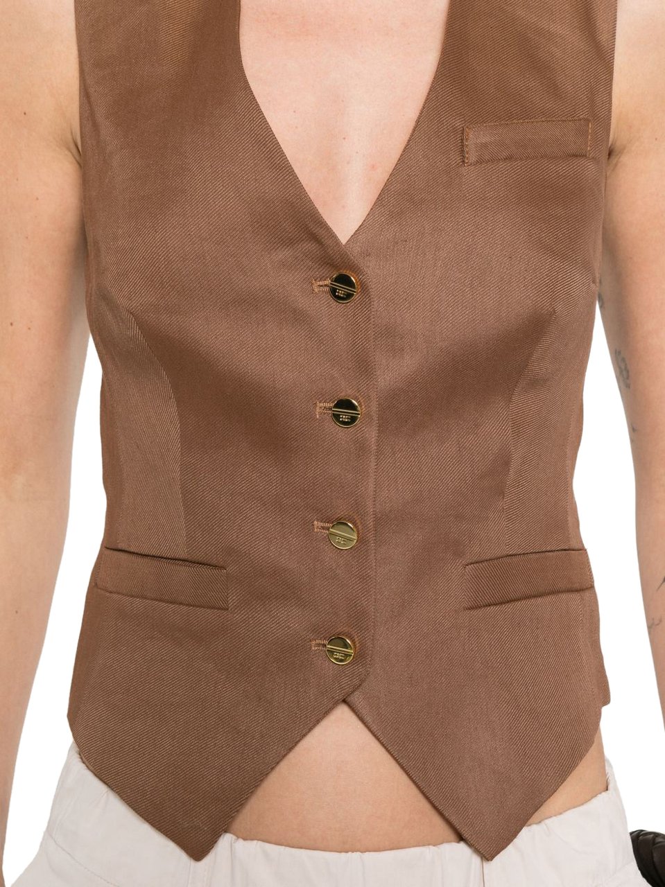 Elisabetta Franchi Sweaters Leather Brown Bruin