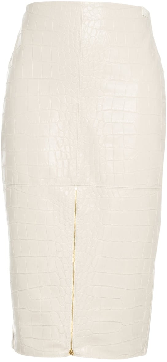 Elisabetta Franchi Pencil skirt with crocodile embossing Wit