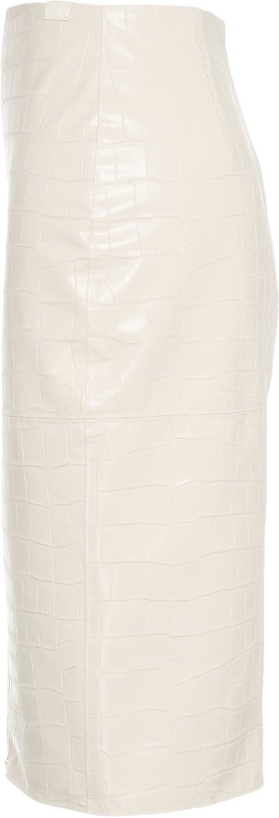 Elisabetta Franchi Pencil skirt with crocodile embossing Wit