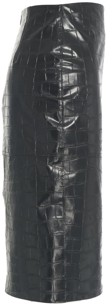 Elisabetta Franchi Gonna a tubino con stampa coccodrillo Zwart