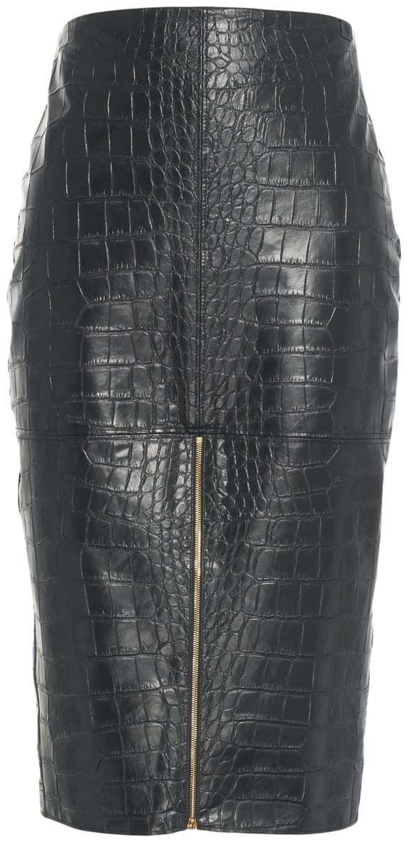 Elisabetta Franchi Gonna a tubino con stampa coccodrillo Zwart