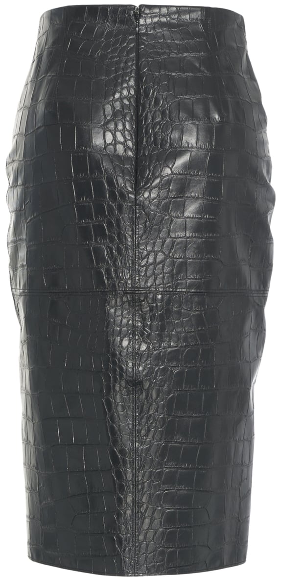 Elisabetta Franchi Gonna a tubino con stampa coccodrillo Zwart