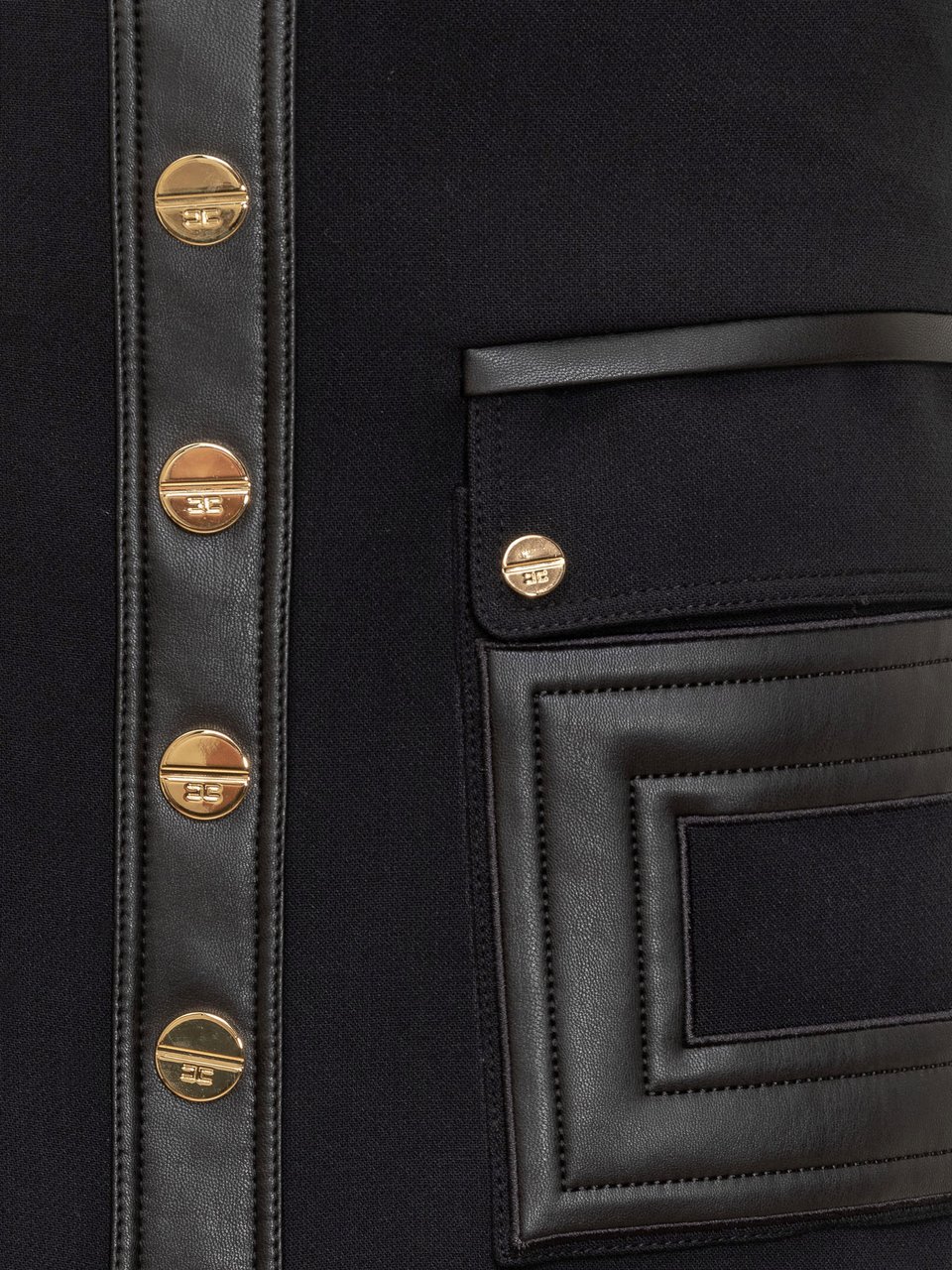 Elisabetta Franchi Gonna Elisabetta Franchi con Bottoni Oro, Tasche e Chiusura a Zip Zwart