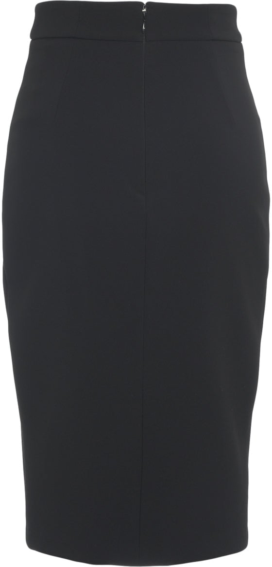 Elisabetta Franchi Midi skirt with logo details Zwart