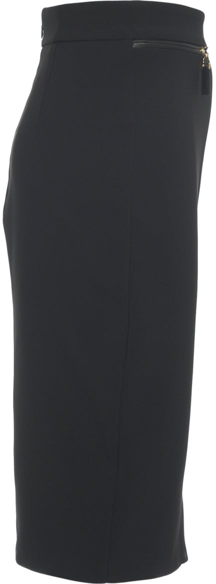 Elisabetta Franchi Midi skirt with logo details Zwart