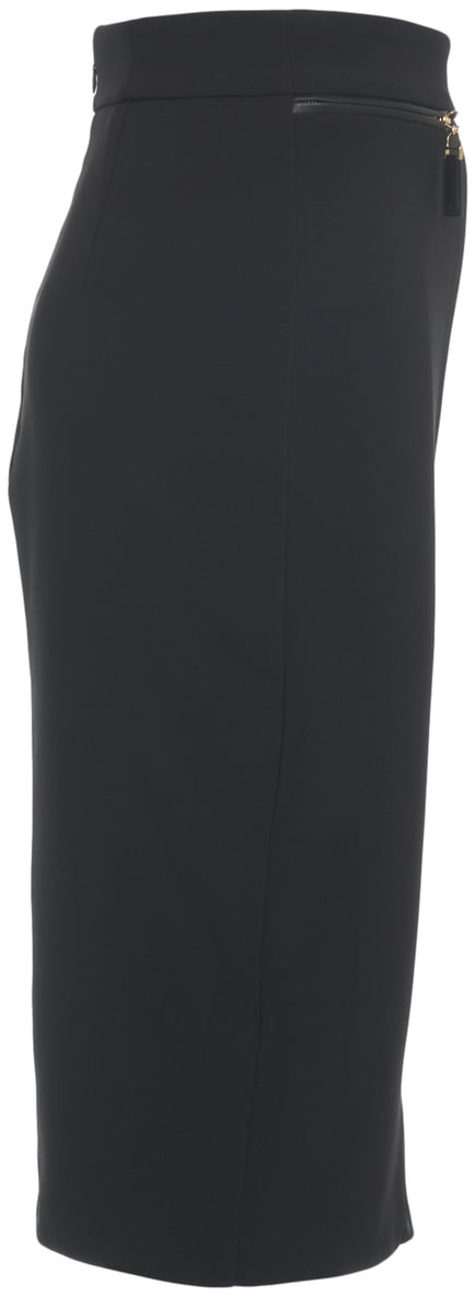 Elisabetta Franchi Gonna midi con dettagli logo Zwart